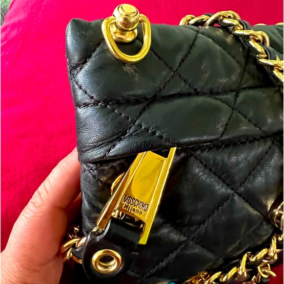 👑✅PRICE FIRM✅NO OFFERS SUPER SALE!! 👑AUTHENTIC Moschino Leather Clutch Bag - Picture 8 of 17